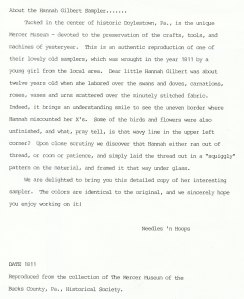 About the Hannah Gilber Sampler