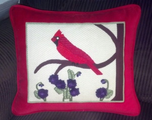 Cardinal pillow front