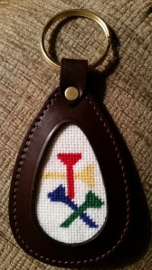 Leather Golf Tee Keychain 