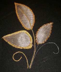 Three leaves outlined