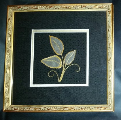 Three Leaves, framed
